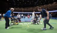 GLASGOW, SCOTLAND - SEPTEMBER 21: Judy Murray takes one of several tennis clinics with Andy Murray inside the Hydro on September 21, 2016 in Glasgow, Scotland. (Photo by Steve  Welsh/Getty Images for Andy Murray Live)